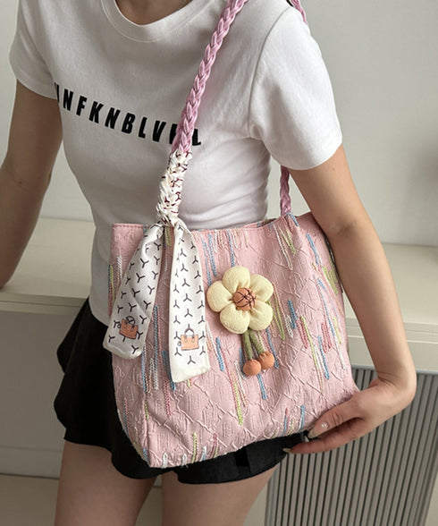 スカーフ付き 大容量トートバッグ 韓国風 レディース 女性バッグ おしゃれ 肩掛けバッグ 軽量 立体花ポイントバッグ  マザーズバッグ カジュアル鞄 手提げバッグ 98ZHUOQ-001